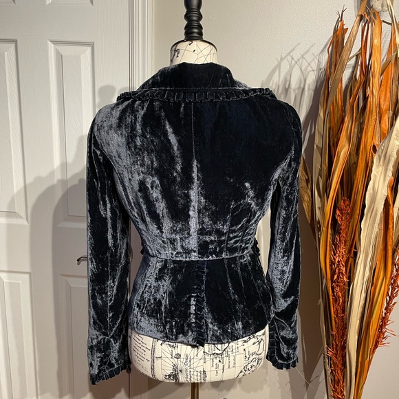 Vintage y2k Velvet Whimsgoth Fit Flare Ruffle Victorian Steampunk Costume Rave - Picture 3 of 6